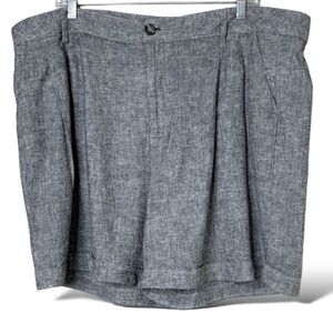 IN EVERY STORY Linen Blend 6” Pleated Shorts w/ Side Pockets; Belt Loops Sz 20